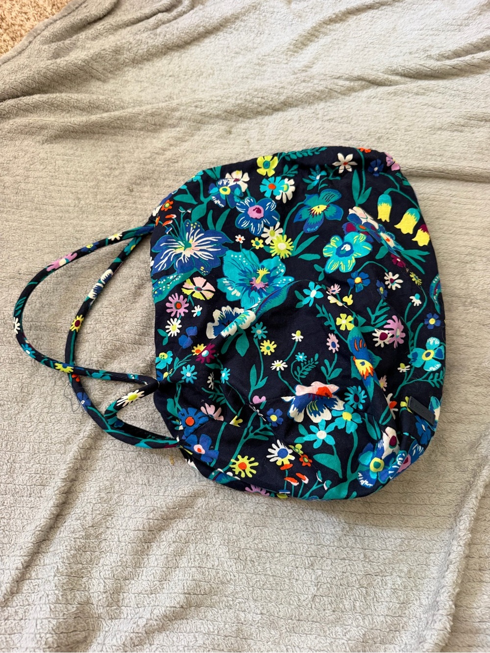 Vera Bradley Navy Floral Tote with Multicolor Bloom